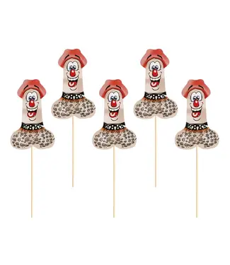 PartyPal Vrijgezellenfeest piemel topper | 6 stuks