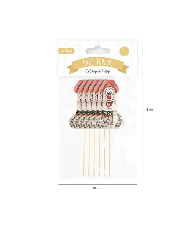 Vrijgezellenfeest piemel topper | 6 stuks