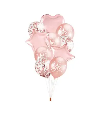 PartyPal OUTLET Ballonnen set She said yes! | rosegoud | 10 stuks