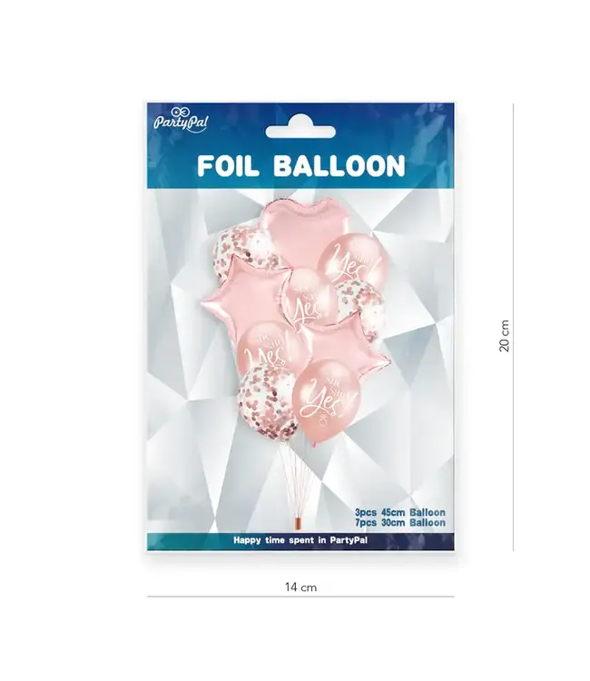 OUTLET Ballonnen set She said yes! | rosegoud | 10 stuks