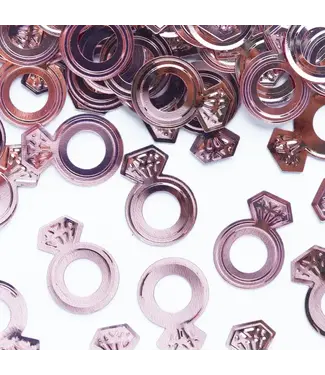 PartyPal Folieconfetti ringen vrijgezellenfeest | rose goud | 15 g