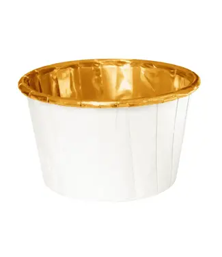 PartyPal Cupcakevormpjes | wit en goud | 20 stuks