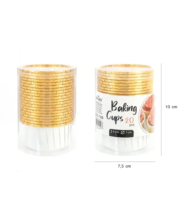 Cupcakevormpjes | Wit en goud | 20 stuks