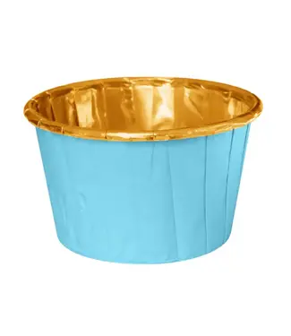 PartyPal Cupcakevormpjes | blauw en goud | 20 stuks