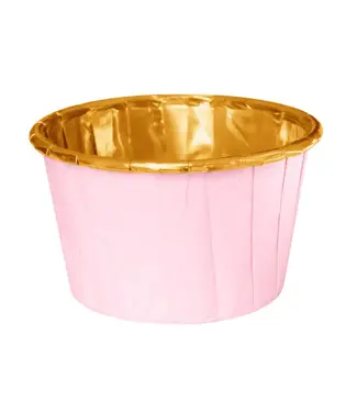 PartyPal Cupcakevormpjes | Roze en goud | 20 stuks