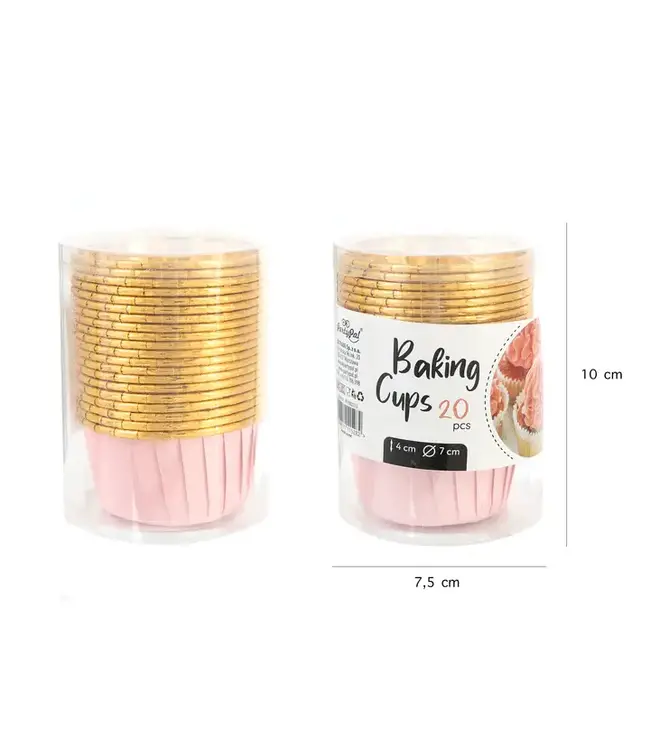 Cupcakevormpjes | Roze en goud | 20 stuks
