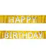 Banner happy birthday | goud en zilver | 200 cm