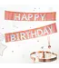 Banner Happy birthday | Rosegoud en zilver | 200 cm
