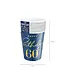 Papieren bekertjes happy birthday | 60 jaar | marineblauw en goud | 6 stuks