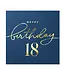 Servetten happy birthday | 18 jaar | marineblauw en goud | 10 stuks