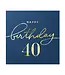 Servetten happy birthday | 40 jaar | marineblauw en goud | 10 stuks