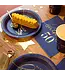 Servetten happy birthday | 50 jaar | marineblauw en goud | 10 stuks