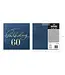Servetten happy birthday | 60 jaar | Marineblauw en goud | 10 stuks