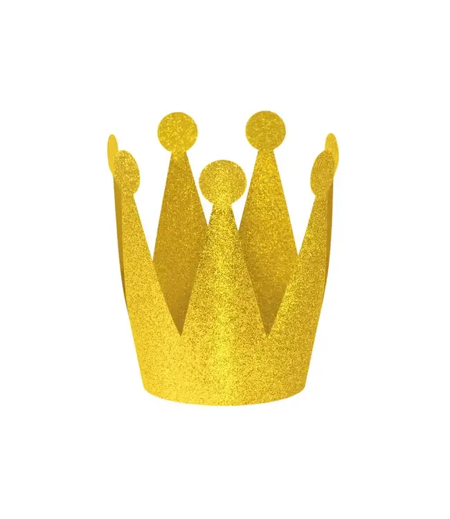 Glitterkroon goud | 3 stuks