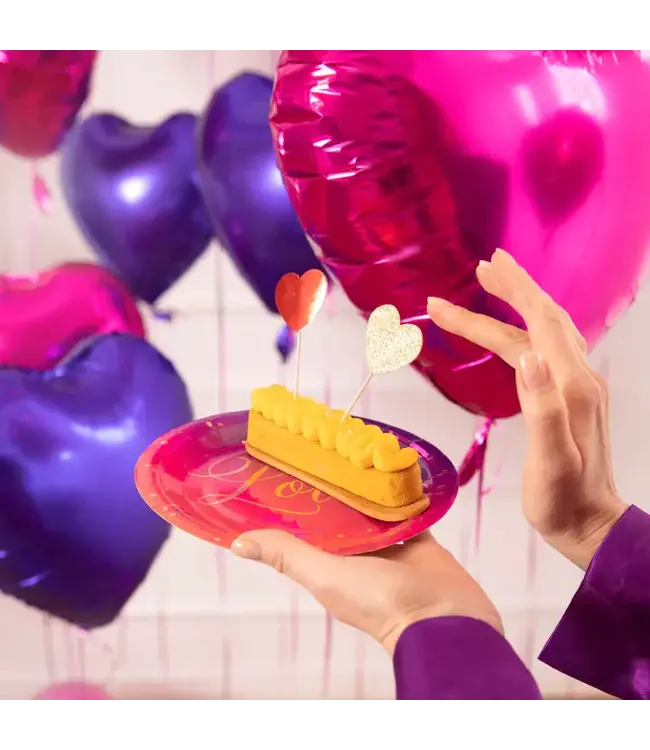 Papieren bordjes love | 6 stuks