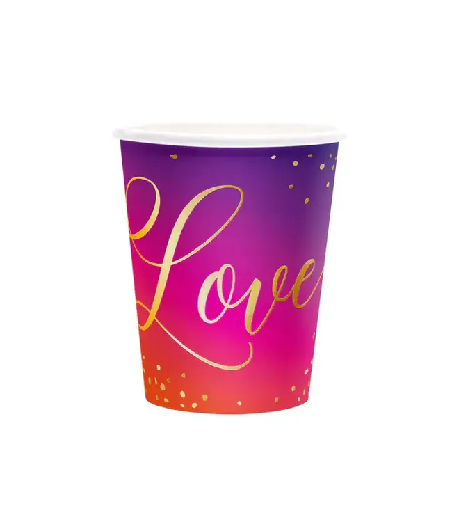 Papieren bekertjes love | 6 stuks