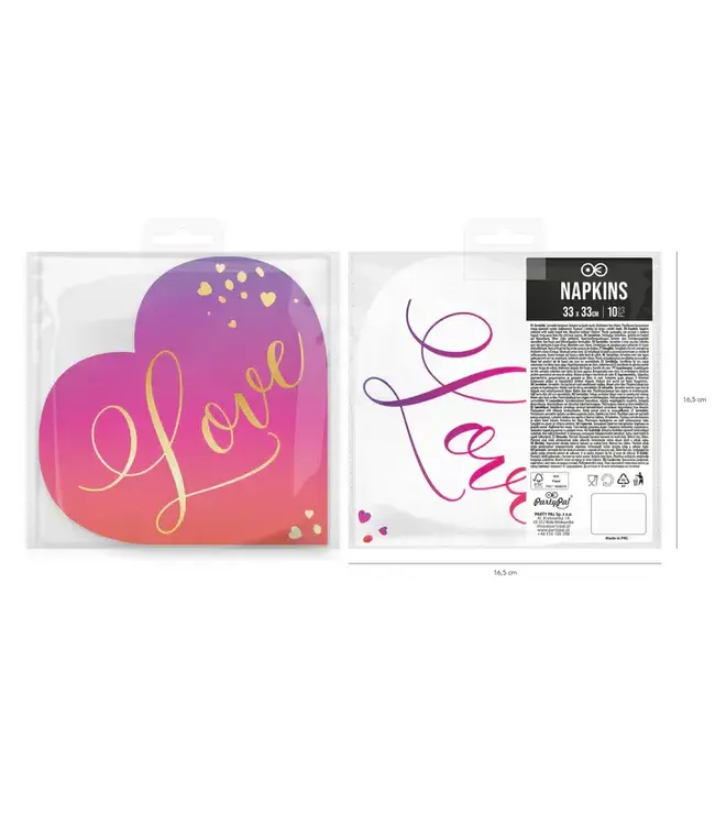 Servetten love | hartvorm | 10 stuks