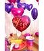 Folieballon hart love chique | paars/rood/goud | 45 cm