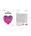 Folieballon hart love chique | paars/rood/goud | 45 cm