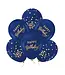 Ballonnenset happy birthday | Marineblauw en goud | 6 stuks