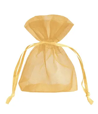 PartyPal Organza zakjes | goud | 10 stuks | 15 cm