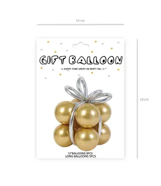 PartyPal Geschenkballonnen set | goud chrome