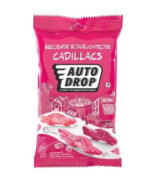Feestdeco sweets Autodrop Bosvruchtrode caddillacs | 85 gram