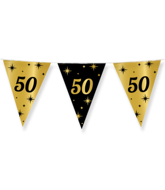 Vlaggenlijn Classy Party 50 | Goud & Zwart | 10 meter