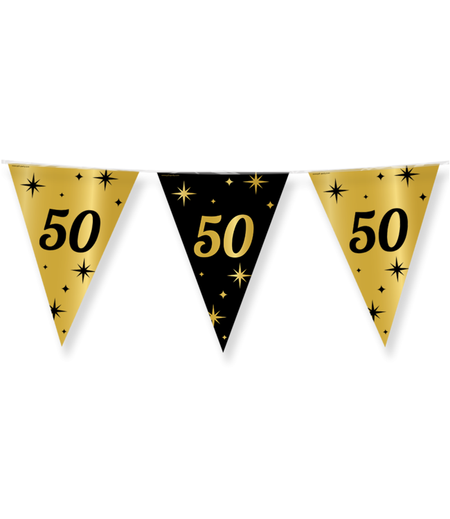 Vlaggenlijn Classy Party 50 | Goud & Zwart | 10 meter