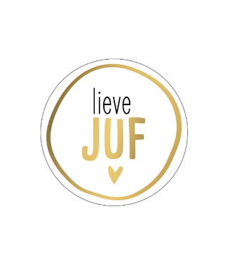 KP Stickers Lieve Juf | Goudfolie | 20 stuks