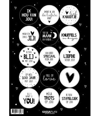 KP Stickervel Love - Zwart-wit