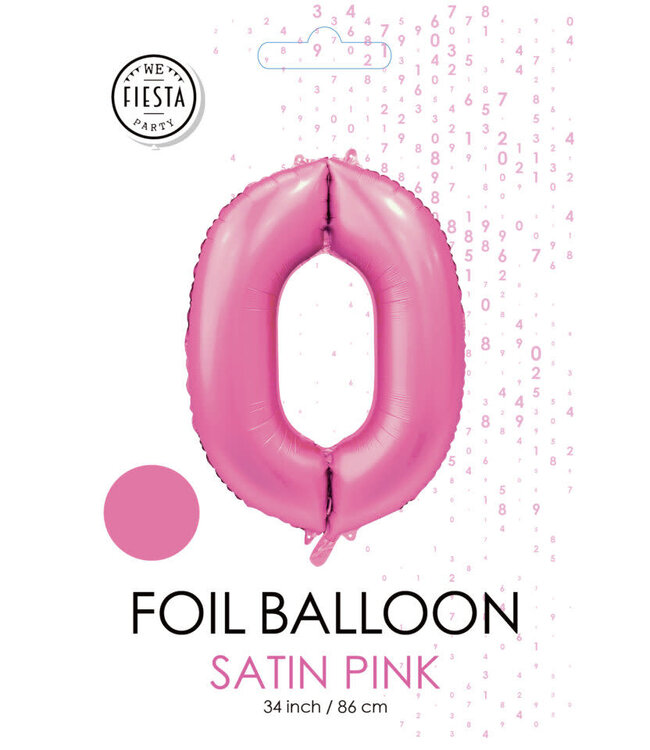 Cijferballon 0 lichtroze | 86cm