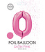 Cijferballon 0 lichtroze | 86cm