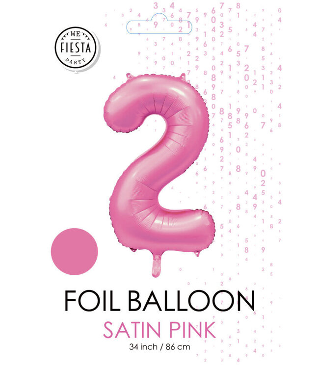 Cijferballon 2 lichtroze | 86cm