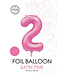 Cijferballon 2 lichtroze | 86cm