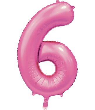OUTLET Cijferballon 6 lichtroze | 86cm