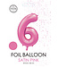 Cijferballon 6 lichtroze | 86cm