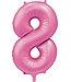 Cijferballon 8 lichtroze | 86cm