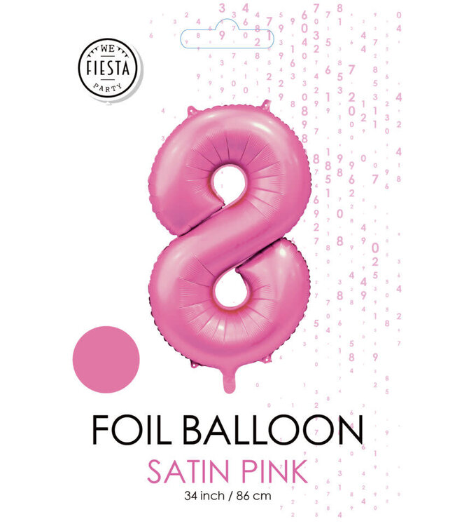 Cijferballon 8 lichtroze | 86cm