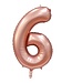 Cijferballon 6 rosé goud | 86cm