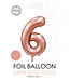 Fiesta Cijferballon 6 rosé goud | 86cm