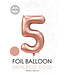 Fiesta Cijferballon 5 rosé goud | 86cm