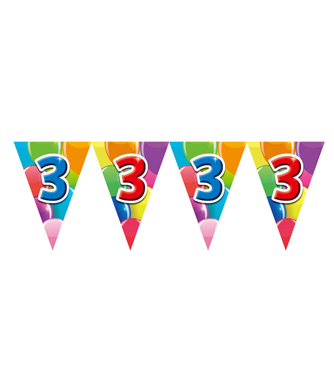 Vlaggenlijn "3" feest | 10 meter