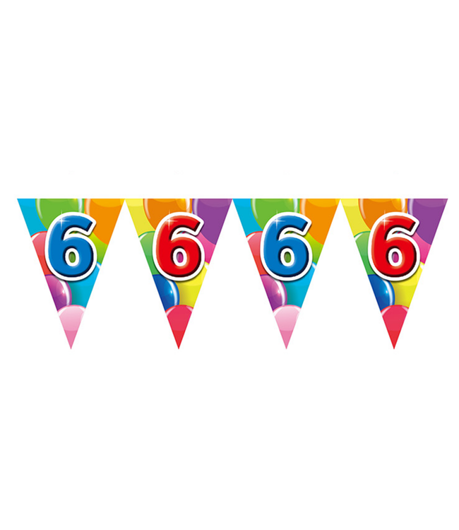 Vlaggenlijn "6" feest | 10 meter