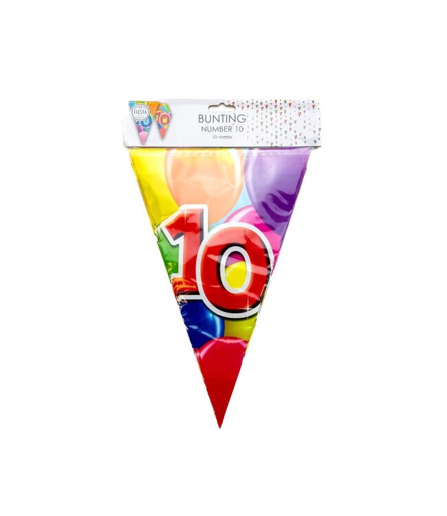 Vlaggenlijn "10" feest | 10 meter