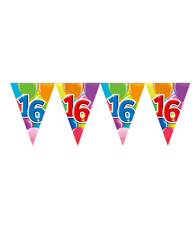 Vlaggenlijn "16" feest | 10 meter