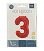 OUTLET Cijferballon 3 rood - 86cm