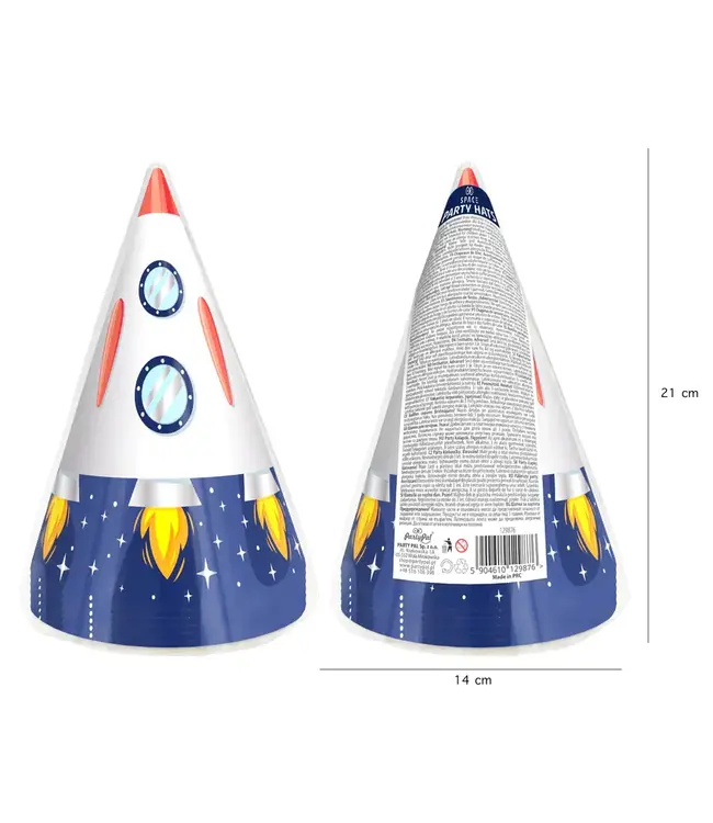 Feesthoedjes ruimte | 6 stuks