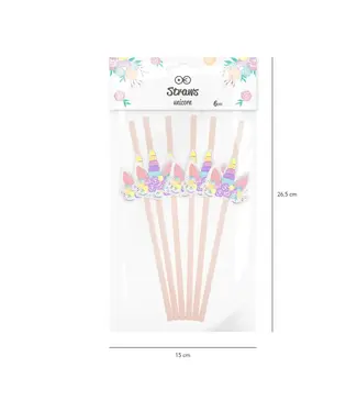 PartyPal Rietjes eenhoorn | 6 stuks
