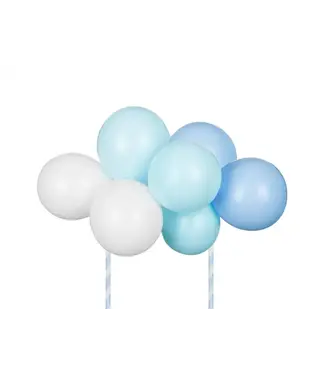 PartyDeco Ballon taarttopper blauw | 29 cm
